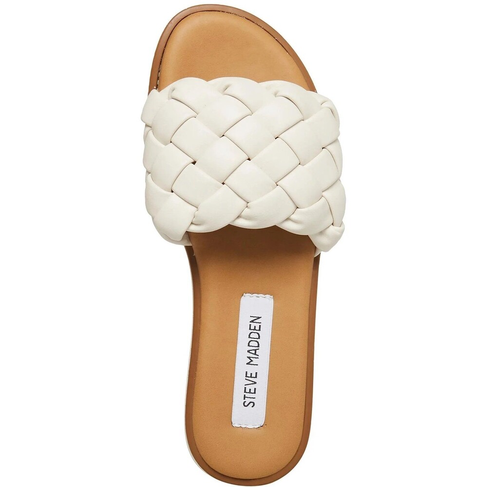 Steve Madden Women's Paislee Chunky Woven Braided Slide Flat Sandals 6